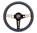 NRG Light Weight Gaming Steering Wheel - Driftz 350mm 3 Rose Gold Spokes Perforated Leather thumbnail 1
