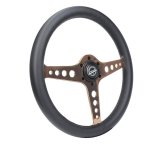 NRG Light Weight Gaming Steering Wheel - Driftz 350mm 3 Rose Gold Spokes Perforated Leather thumbnail 3