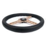 NRG Light Weight Gaming Steering Wheel - Driftz 350mm 3 Rose Gold Spokes Perforated Leather thumbnail 4