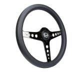 NRG Light Weight Gaming Steering Wheel - Driftz 350mm 3 Black Chrome Spokes Perforated Leather thumbnail 3