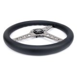 NRG Light Weight Gaming Steering Wheel - Driftz 350mm 3 Black Chrome Spokes Perforated Leather thumbnail 4