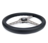 NRG Light Weight Gaming Steering Wheel - Driftz 350mm 3 Black Chrome Spokes Perforated Leather thumbnail 8