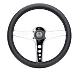 NRG Light Weight Gaming Steering Wheel - Driftz 350mm 3 Chrome Spokes Perforated Leather thumbnail 1
