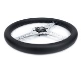 NRG Light Weight Gaming Steering Wheel - Driftz 350mm 3 Chrome Spokes Perforated Leather thumbnail 4