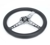 NRG Light Weight Gaming Steering Wheel - Driftz 350mm 3 Chrome Spokes Perforated Leather thumbnail 6