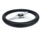 NRG Light Weight Gaming Steering Wheel - Driftz 350mm 3 Chrome Spokes Perforated Leather thumbnail 8
