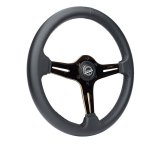 NRG Light Weight Gaming Steering Wheel - Blitz 350mm 3 Rose Gold Spokes Slits - Leather - No Dish thumbnail 7