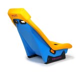 NRG GT Retro Bucket Seat - Yellow PVC Leather Yellow Stitching Off-White Fiberglass Back thumbnail 2