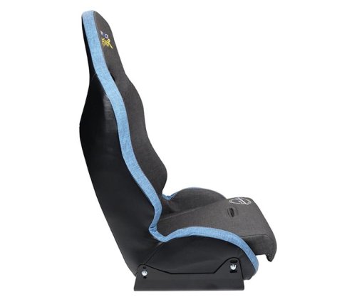 NRG GT Retro Bucket Seat - Black PVC Leather Yellow Stitching Yellow Glitter Fiberglass Back thumbnail 4