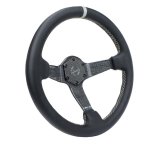 NRG Carbon Fiber Steering Wheel (350mm) Silver Carbon Fiber Center - Silver Stitching & Center Mark thumbnail 5