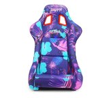 NRG FRP Bucket Seat PRISMA Edition PINA Version Purple Pearlized Back Violet Tropical Print - Medium thumbnail 4