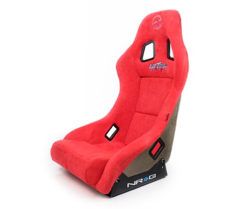 NRG FRP Bucket Seat ULTRA Edition - Medium (Red Alcantara/Pearlized Back) thumbnail 7