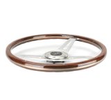 NRG Classic Wood Grain Steering Wheel (365mm) Wood w/Metal Accents & Polished Alum. 3-Spoke Center thumbnail 4