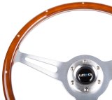 NRG Classic Wood Grain Steering Wheel (365mm) Wood w/Metal Accents & Polished Alum. 3-Spoke Center thumbnail 7