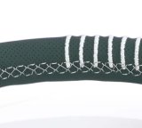 NRG Steering Wheel 1.5in Dish 350mm Black Perforated Leather - Emerald Stitching - Reinforced Spoke thumbnail 8