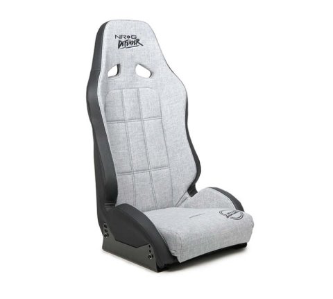 NRG Defender Water Resistant Steel Frame Susp. Seat - Silver w/Black Trim/Defender Logo/Side Bracket thumbnail 1