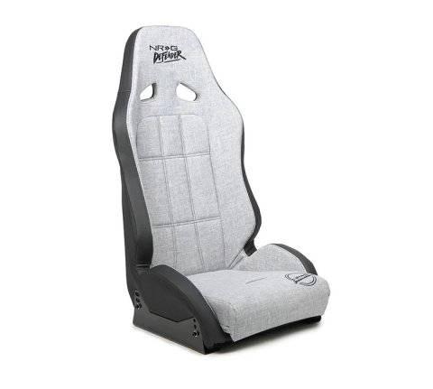 NRG Defender Water Resistant Steel Frame Susp. Seat - Silver w/Black Trim/Defender Logo/Side Bracket thumbnail 6