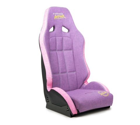 NRG Defender Water Resistant Steel Frame Susp. Seat - Purple w/ Pink Trim/Defender Logo/Side Bracket thumbnail 1
