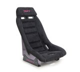 NRG GT Retro Bucket Seat - Black Vegan Leather Black Stitching Multicolor Fiberglass Back w/ Glitter thumbnail 1