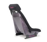 NRG GT Retro Bucket Seat - Black Vegan Leather Black Stitching Multicolor Fiberglass Back w/ Glitter thumbnail 3