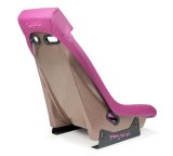 NRG GT Retro Bucket Seat - Wine PVC Leather Wine Stitching Rose Gold Fiberglass Back w/ Glitter thumbnail 2