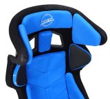 NRG FIA Competition Seat w/ Head Containment & Comp Fabric Velcro Paddings Small Thin Cushion - Blue thumbnail 1