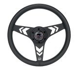 NRG Aluminum Steering Wheel 330mm - Arow Cutout - Ergonomic Grip - Anadized Black thumbnail 1