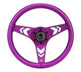 NRG Aluminum Steering Wheel 330mm - Arow Cutout - Ergonomic Grip - Anadized Purple thumbnail 1