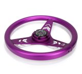 NRG Aluminum Steering Wheel 330mm - Arow Cutout - Ergonomic Grip - Anadized Purple thumbnail 3