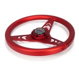 NRG Aluminum Steering Wheel 330mm - Arow Cutout - Ergonomic Grip - Anadized Red thumbnail 2