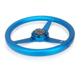 NRG Aluminum Steering Wheel 330mm - Heritage Solid Spoke - Ergonomic Grip - Anadized Blue thumbnail 3