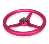 NRG Aluminum Steering Wheel 330mm - Heritage Solid Spoke - Ergonomic Grip - Anadized Pink thumbnail 2