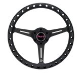 NRG Aluminum Steering Wheel 330mm - Extra Light - Ergonomic Grip - Anadized Black thumbnail 1