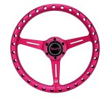 NRG Aluminum Steering Wheel 330mm - Extra Light - Ergonomic Grip - Anadized Pink thumbnail 1