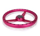 NRG Aluminum Steering Wheel 330mm - Extra Light - Ergonomic Grip - Anadized Pink thumbnail 3