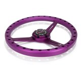 NRG Aluminum Steering Wheel 330mm - Extra Light - Ergonomic Grip - Anadized Purple thumbnail 2