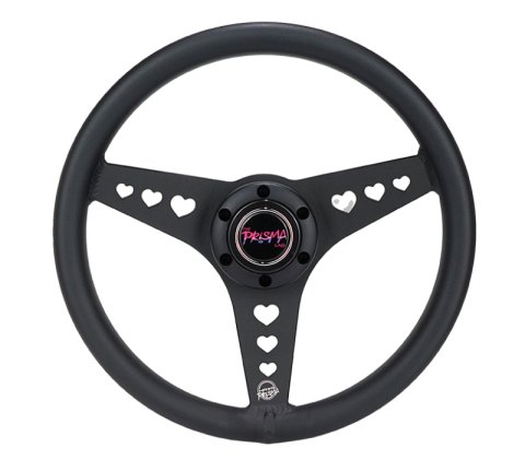 NRG All Aluminum Steering Wheel 330mm - Heart Cut Out- Ergonomic Grip- Anadized Black