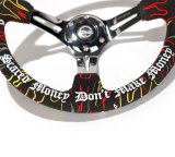 NRG Reinforced Steering Wheel R Litteral Sig 3in Deep/5mm Chrome Spoke - Blk Alcantara w/ Red Stitch thumbnail 3