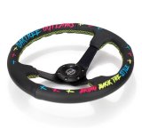 NRG Reinforced Steering Wheel - Oak Tree Outlaws 3in Deep/5mm Blk Spoke 350mm Wheel - Blk Perf Lthr thumbnail 5