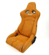 NRG Prisma Lab Reclinable Bucket Racing Seat - Pair (Tan Vegan Suede) thumbnail 2
