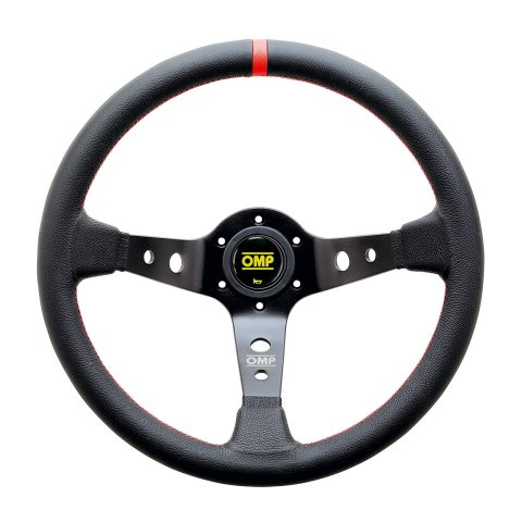 OMP Corsica Racing Steering Wheels 350mm - Black/Red thumbnail 1
