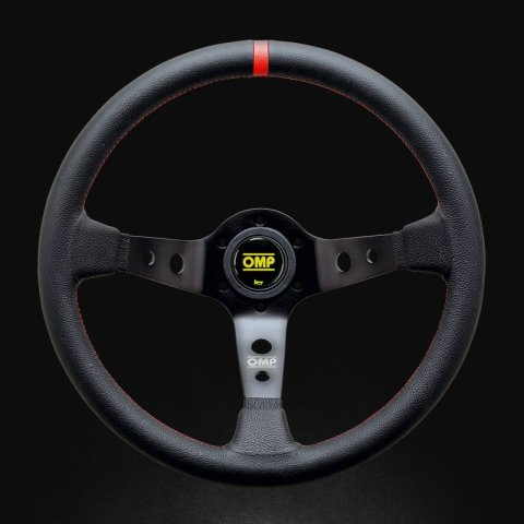 OMP Corsica Racing Steering Wheels 350mm - Black/Red thumbnail 2