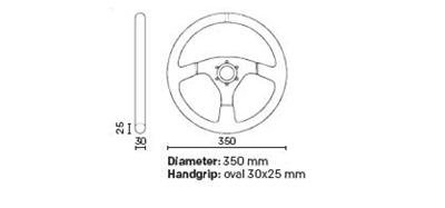 OMP Velocita Flat Steering Wheel 350mm - - Large Leather (Black) thumbnail 2