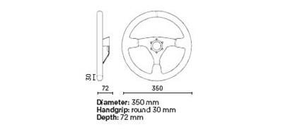 OMP RS Steering Wheel Black/Yellow D 350 thumbnail 2