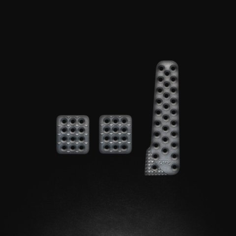 OMP Racing Pedals - Silver (Set of 3) thumbnail 1