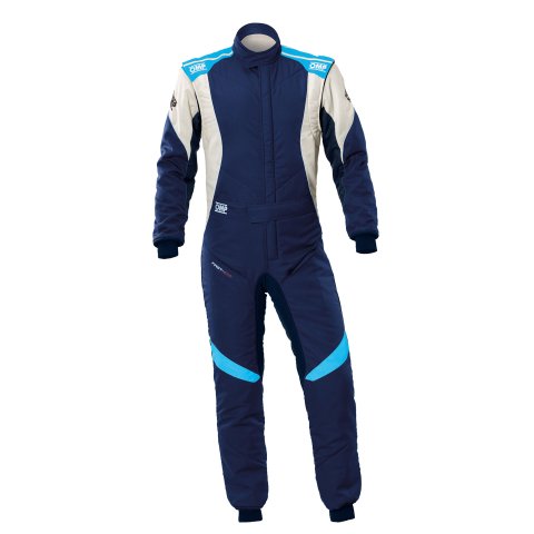 OMP First Evo Suit Navy Blue/Cyan - Size 54 (Fia 8856-2018) thumbnail 2