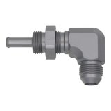 DeatschWerks 8AN Male Flare To 5/16in. Male Barb Bulkhead Adapter 90-Degree (Incl. Nut) thumbnail 1