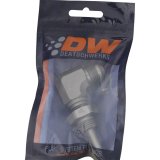 DeatschWerks 8AN Male Flare To 5/16in. Male Barb Bulkhead Adapter 90-Degree (Incl. Nut) thumbnail 2