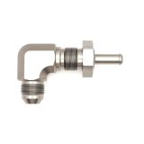 DeatschWerks 8AN Male Flare To 5/16in. Male Barb Bulkhead Adapter 90-Degree (Incl. Nut) thumbnail 8