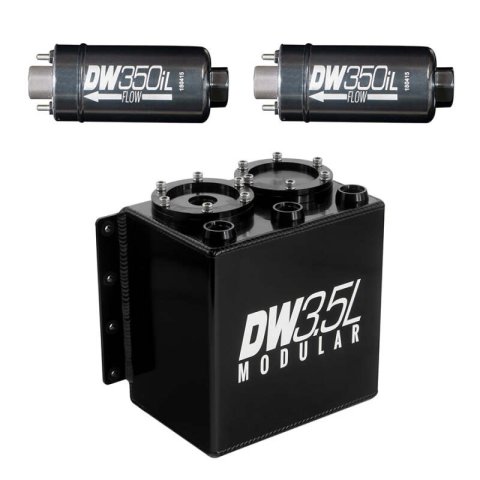 DeatschWerks 3.5L Modular Surge Tank (Incl. 2 DW350iL In-Line Fuel Pump) thumbnail 1